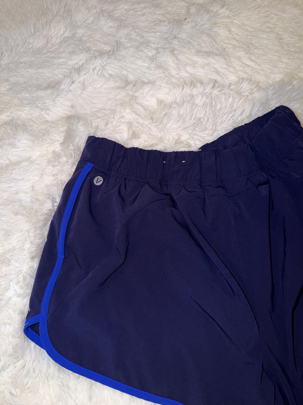 Livi Athletic Shorts Navy with Cobalt Blue Detail Pocket and Lined size XL